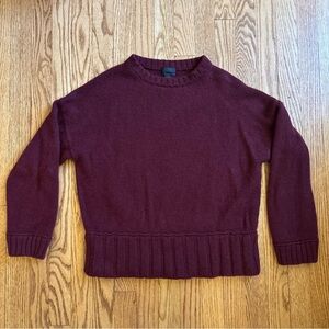 J Crew Collection Sweater Womens S Maroon Red 100% Italian Cashmere Crewneck